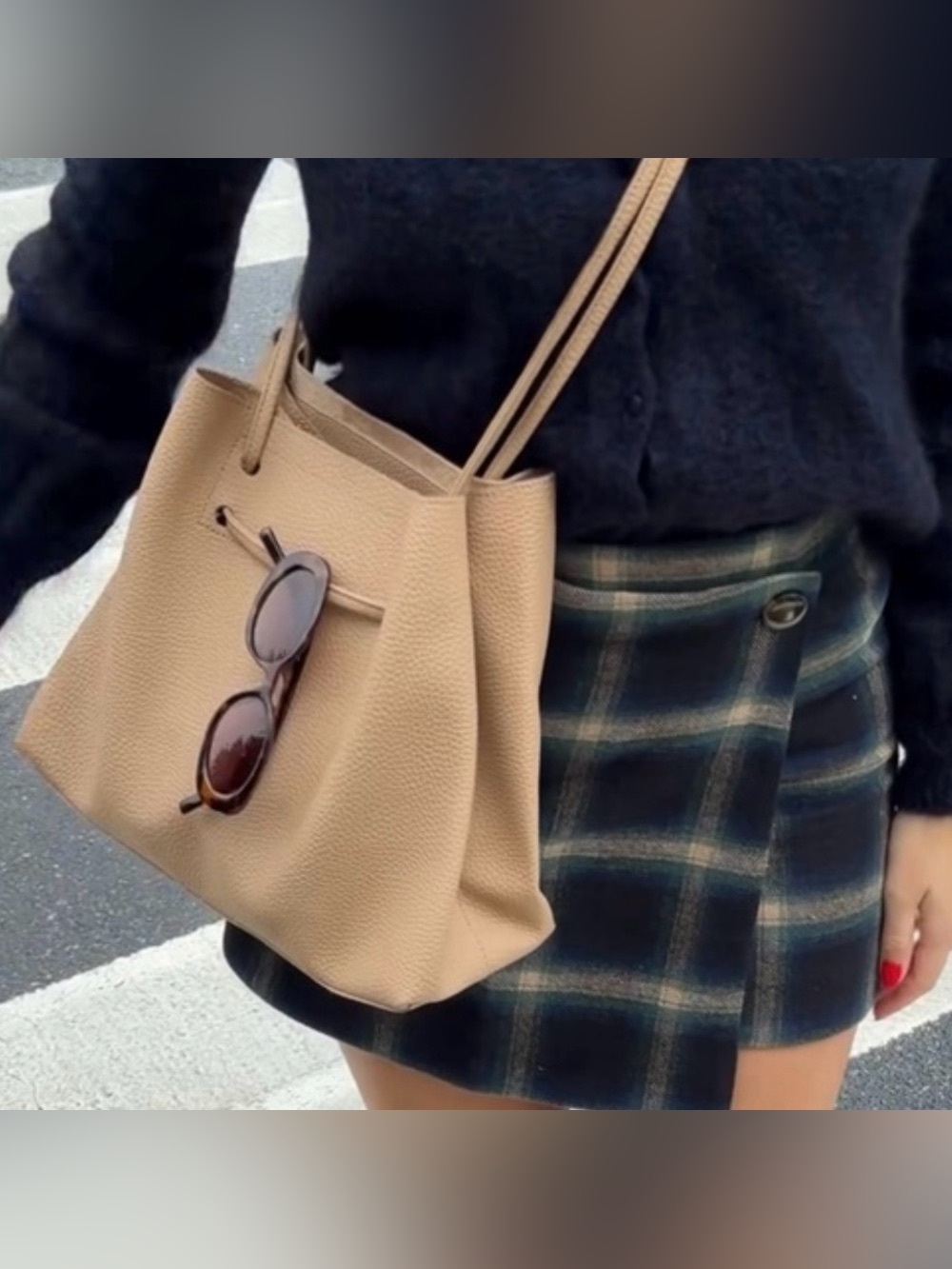 Tan Vegan Leather Slouchy Bucket Bag by 8 Other Reasons